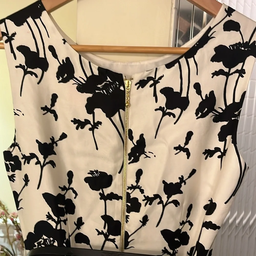 kate spade Black and White Floral Fit-and-Flare Dress
